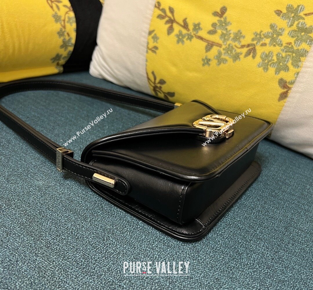 Valentino shoulder Letter Small Bag in smooth calfskin Black 2023 (xinyidai-23111721)