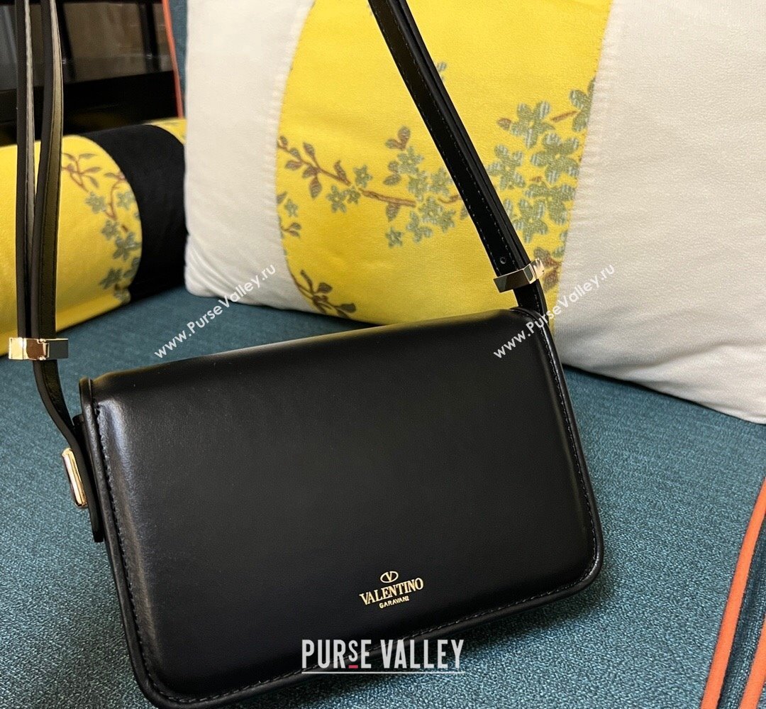 Valentino shoulder Letter Small Bag in smooth calfskin Black 2023 (xinyidai-23111721)