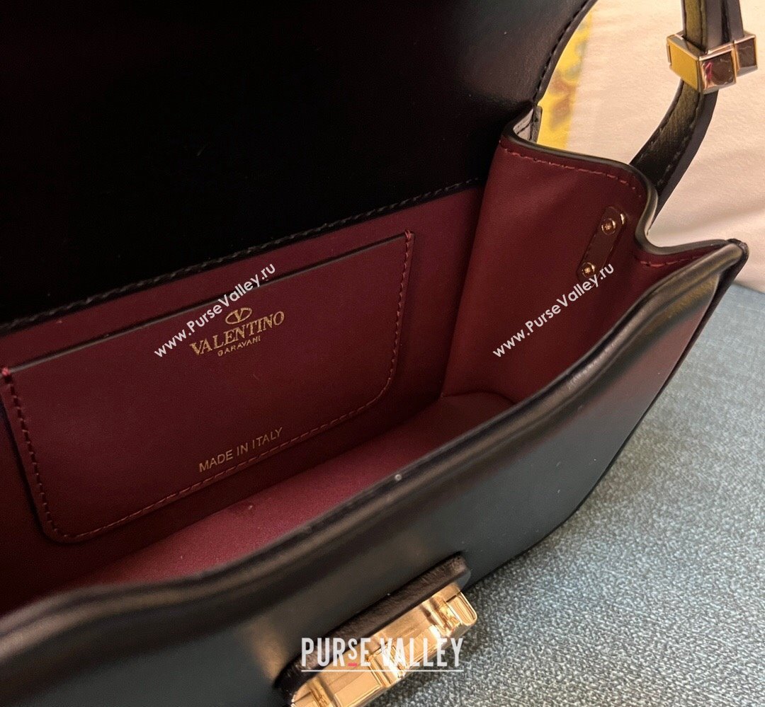 Valentino shoulder Letter Small Bag in smooth calfskin Black 2023 (xinyidai-23111721)