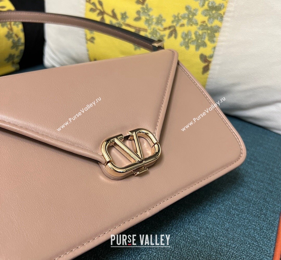 Valentino shoulder Letter Large Bag in smooth calfskin Nude 2023 (xinyidai-23111713)