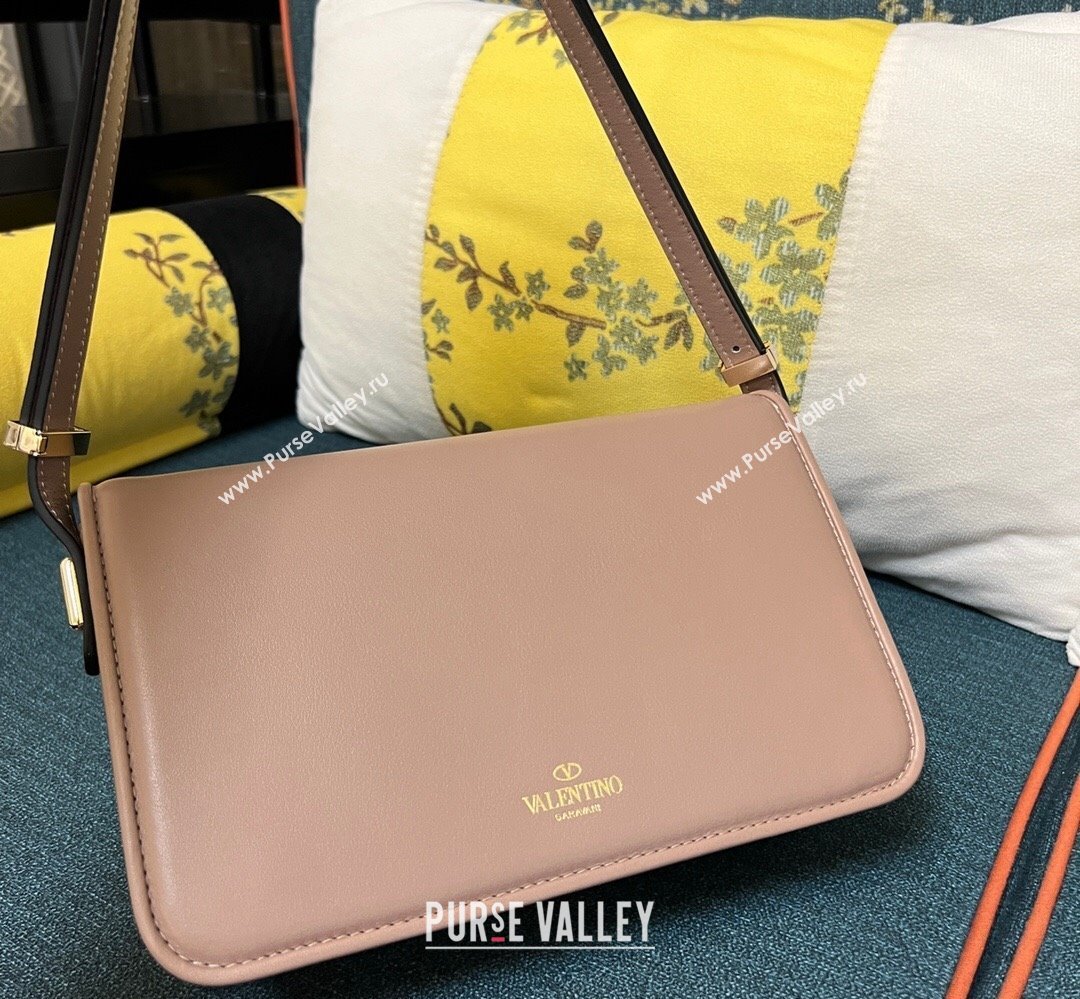 Valentino shoulder Letter Large Bag in smooth calfskin Nude 2023 (xinyidai-23111713)