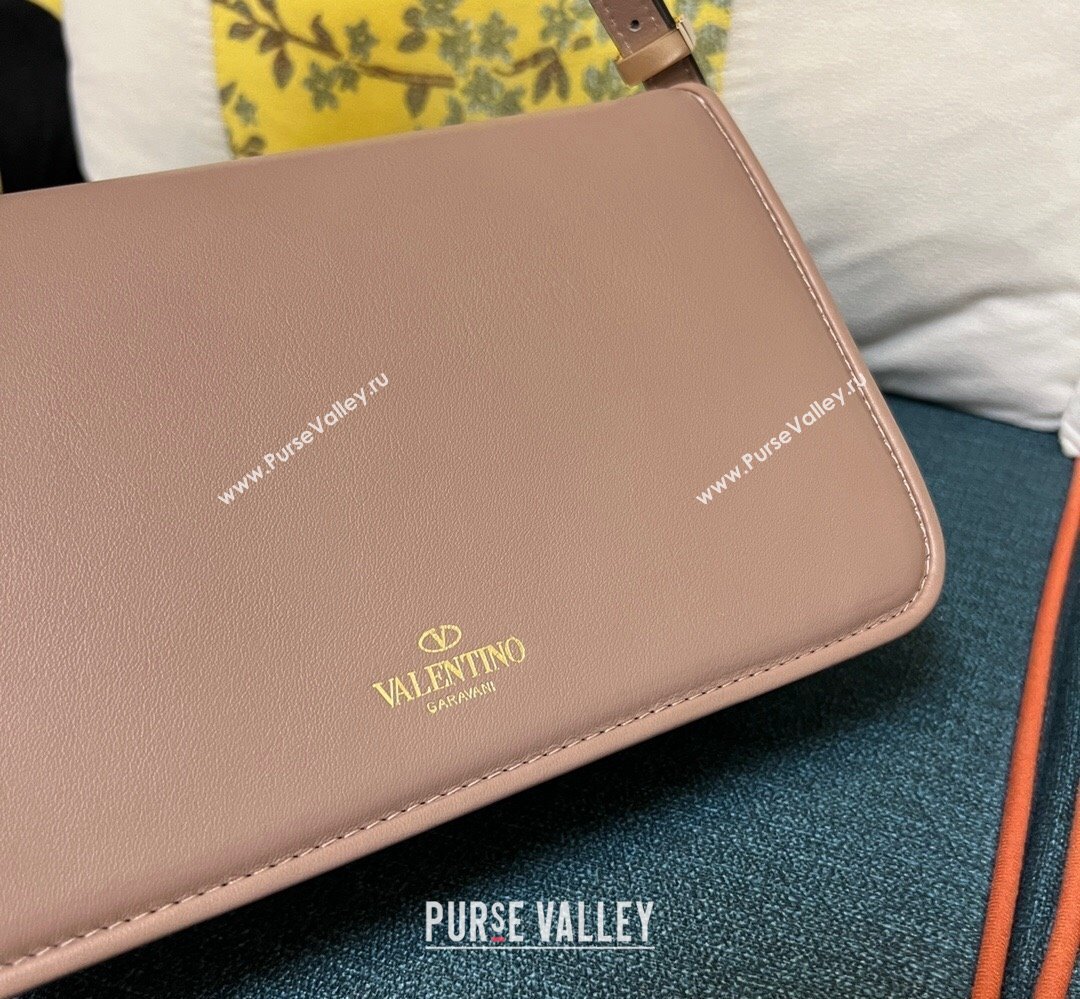 Valentino shoulder Letter Large Bag in smooth calfskin Nude 2023 (xinyidai-23111713)