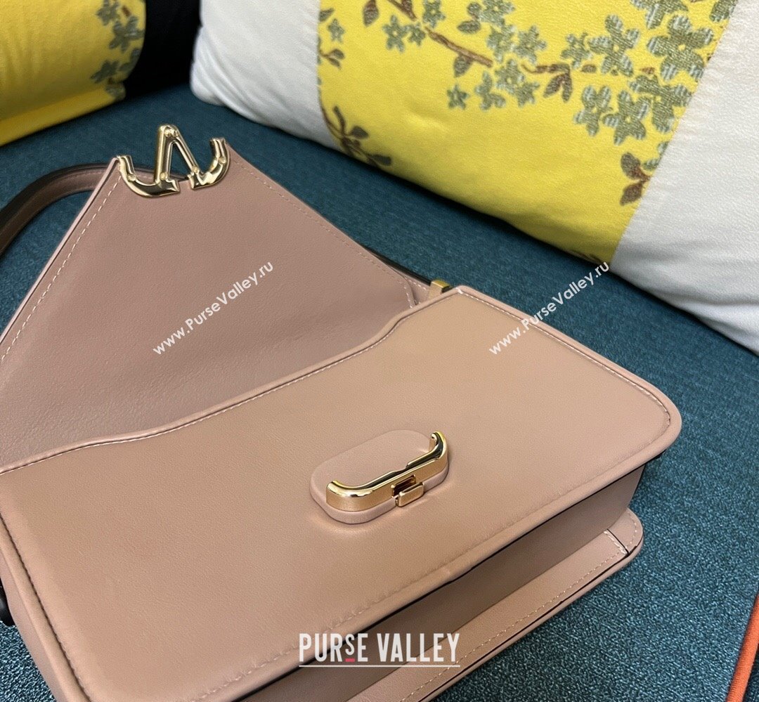 Valentino shoulder Letter Large Bag in smooth calfskin Nude 2023 (xinyidai-23111713)