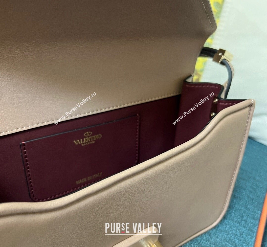 Valentino shoulder Letter Large Bag in smooth calfskin Nude 2023 (xinyidai-23111713)