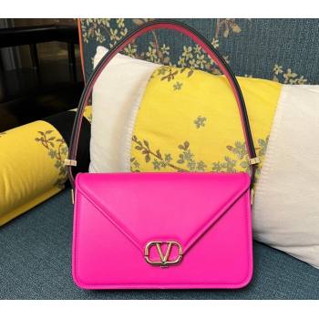 Valentino shoulder Letter Large Bag in smooth calfskin Fuchsia 2023 (xinyidai-23111714)