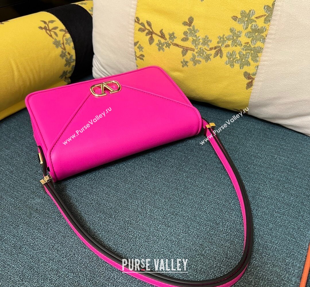 Valentino shoulder Letter Large Bag in smooth calfskin Fuchsia 2023 (xinyidai-23111714)
