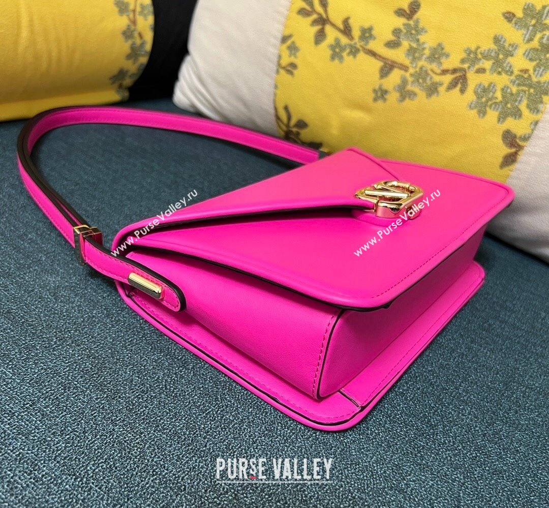 Valentino shoulder Letter Large Bag in smooth calfskin Fuchsia 2023 (xinyidai-23111714)