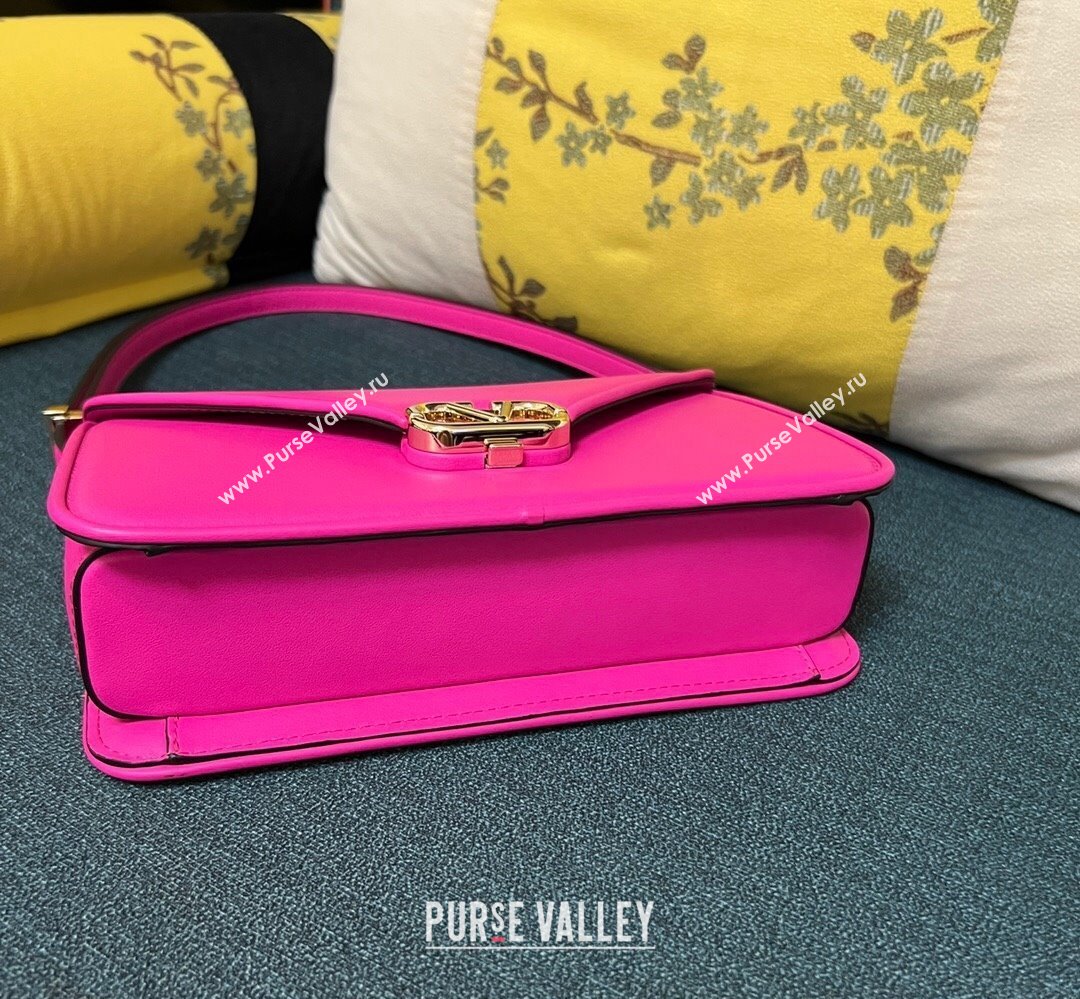 Valentino shoulder Letter Large Bag in smooth calfskin Fuchsia 2023 (xinyidai-23111714)