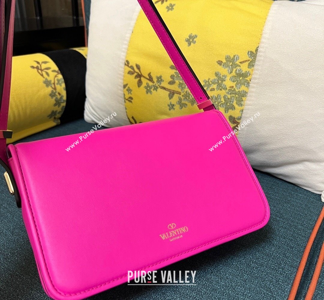 Valentino shoulder Letter Large Bag in smooth calfskin Fuchsia 2023 (xinyidai-23111714)
