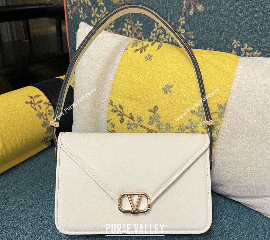 Valentino shoulder Letter Large Bag in smooth calfskin White 2023 (xinyidai-23111712)