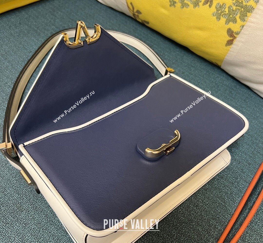 Valentino shoulder Letter Large Bag in smooth calfskin Blue/White 2023 (xinyidai-23111718)
