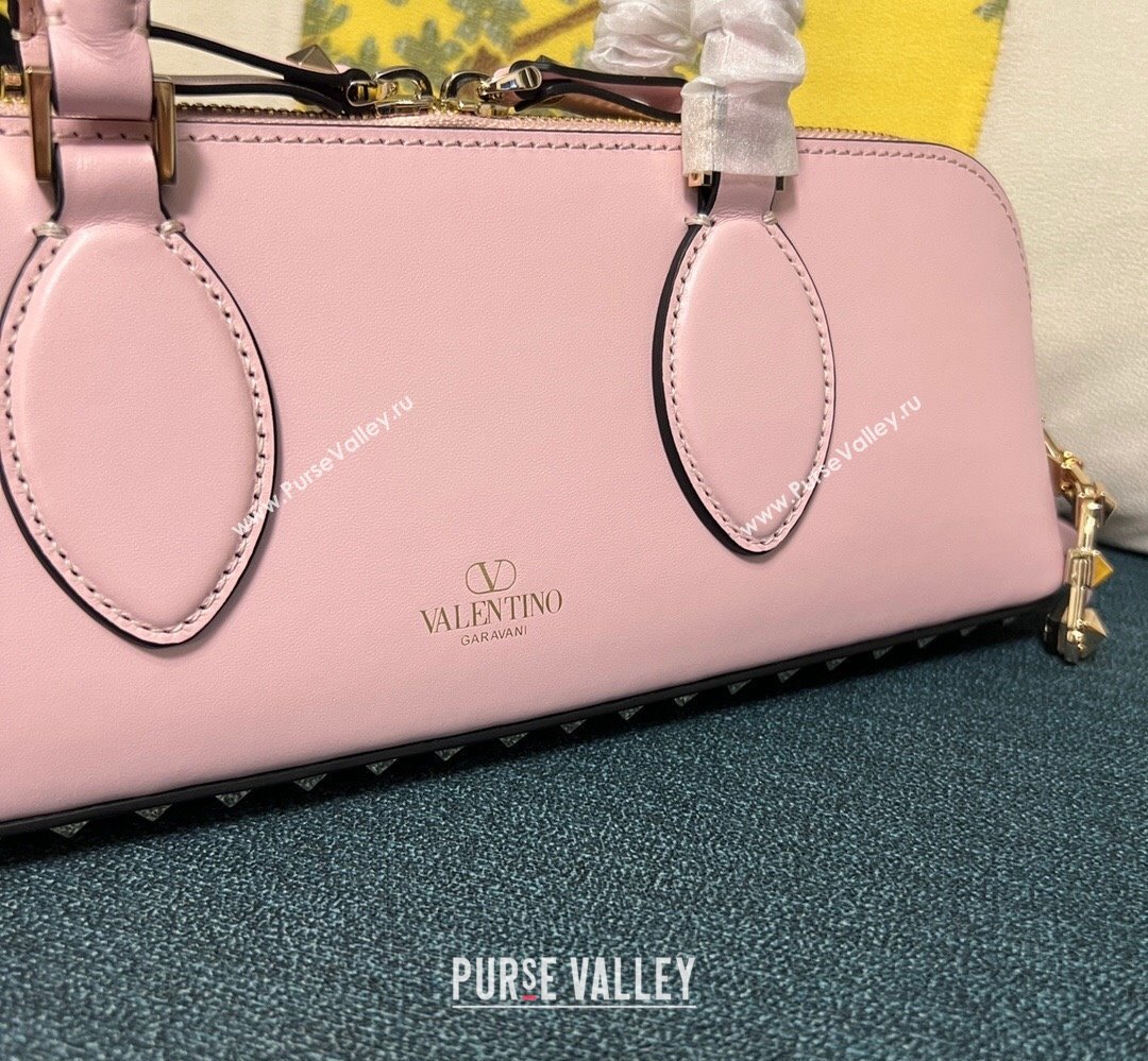 Valentino Rockstud E/W calfskin Small handbag Pink 2023 (xinyidai-23111617)