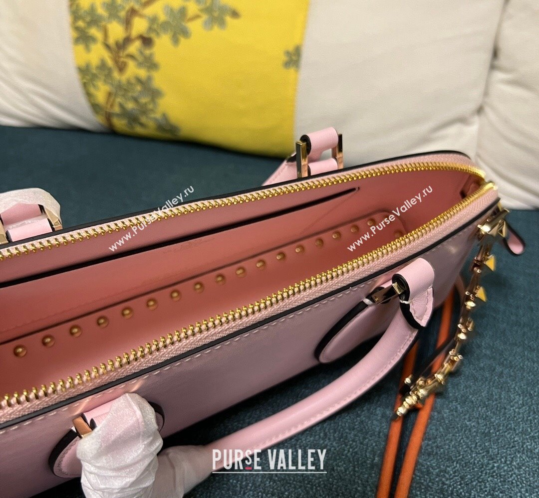 Valentino Rockstud E/W calfskin Small handbag Pink 2023 (xinyidai-23111617)