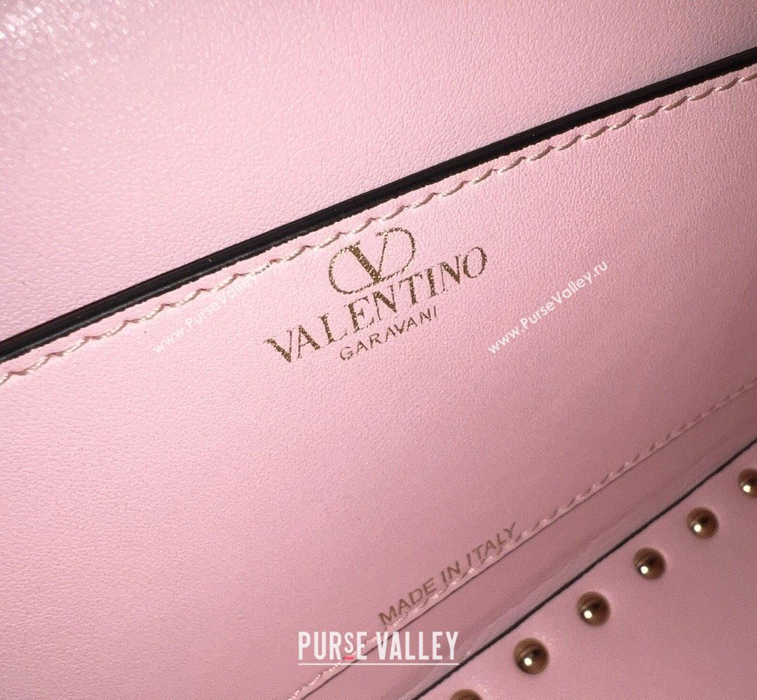 Valentino Rockstud E/W calfskin Small handbag Pink 2023 (xinyidai-23111617)