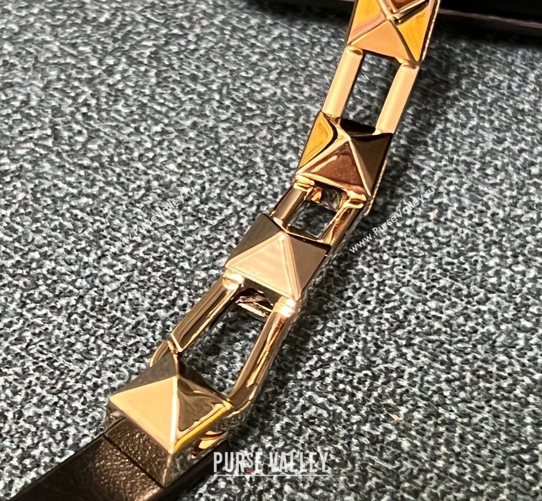 Valentino Rockstud E/W calfskin Small handbag Black/Gold 2023 (xinyidai-23111612)