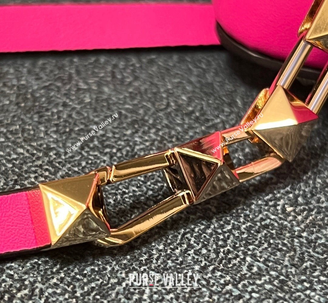Valentino Rockstud E/W calfskin Small handbag Fuchsia 2023 (xinyidai-23111616)