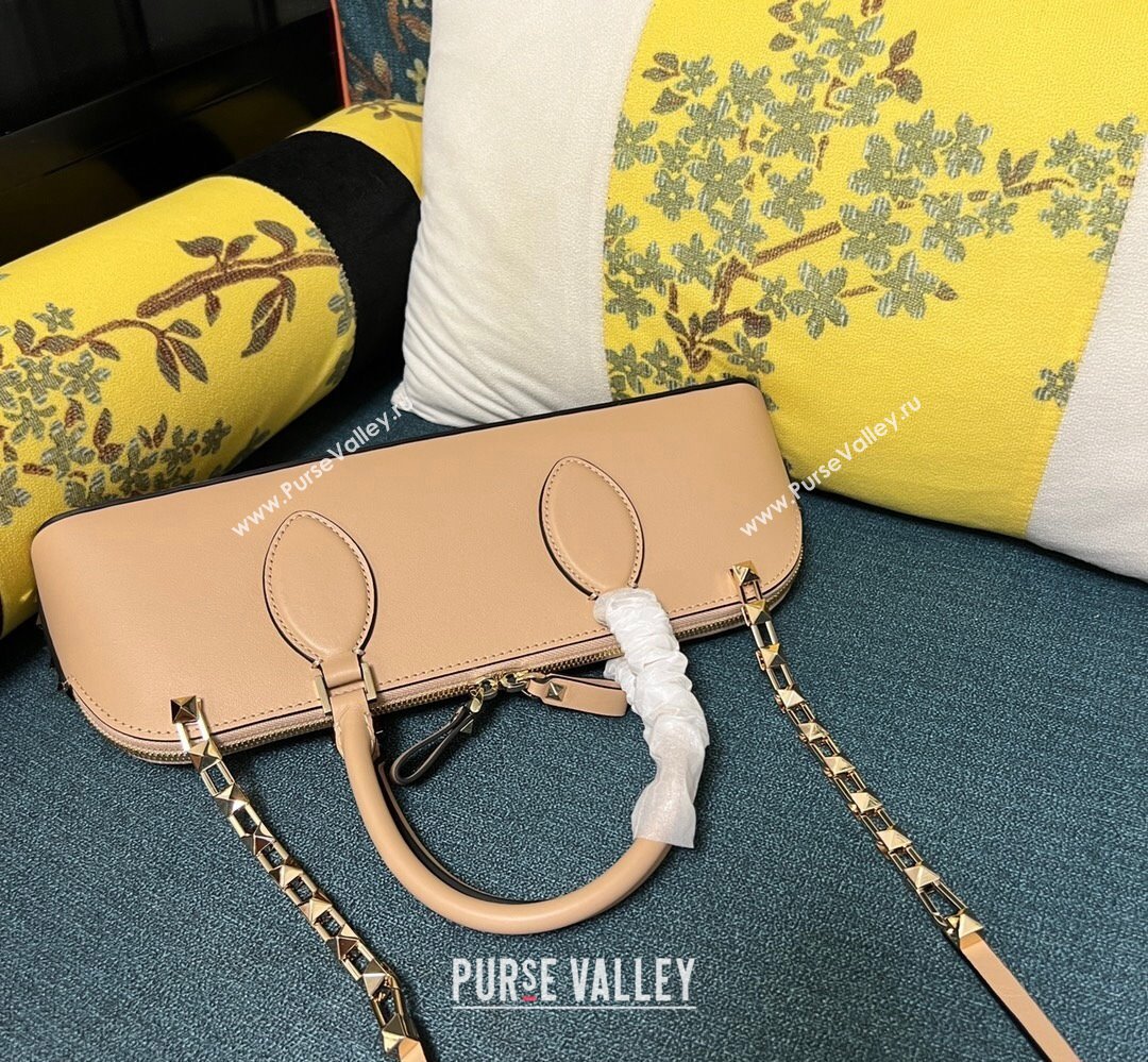 Valentino Rockstud E/W calfskin Small handbag Nude 2023 (xinyidai-23111614)