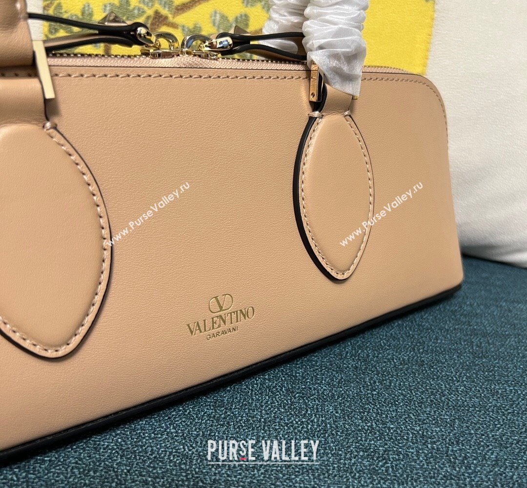 Valentino Rockstud E/W calfskin Small handbag Nude 2023 (xinyidai-23111614)