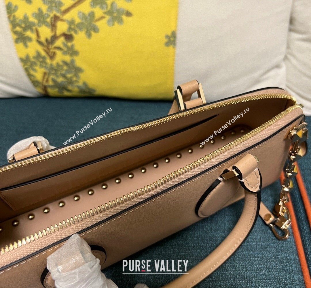 Valentino Rockstud E/W calfskin Small handbag Nude 2023 (xinyidai-23111614)