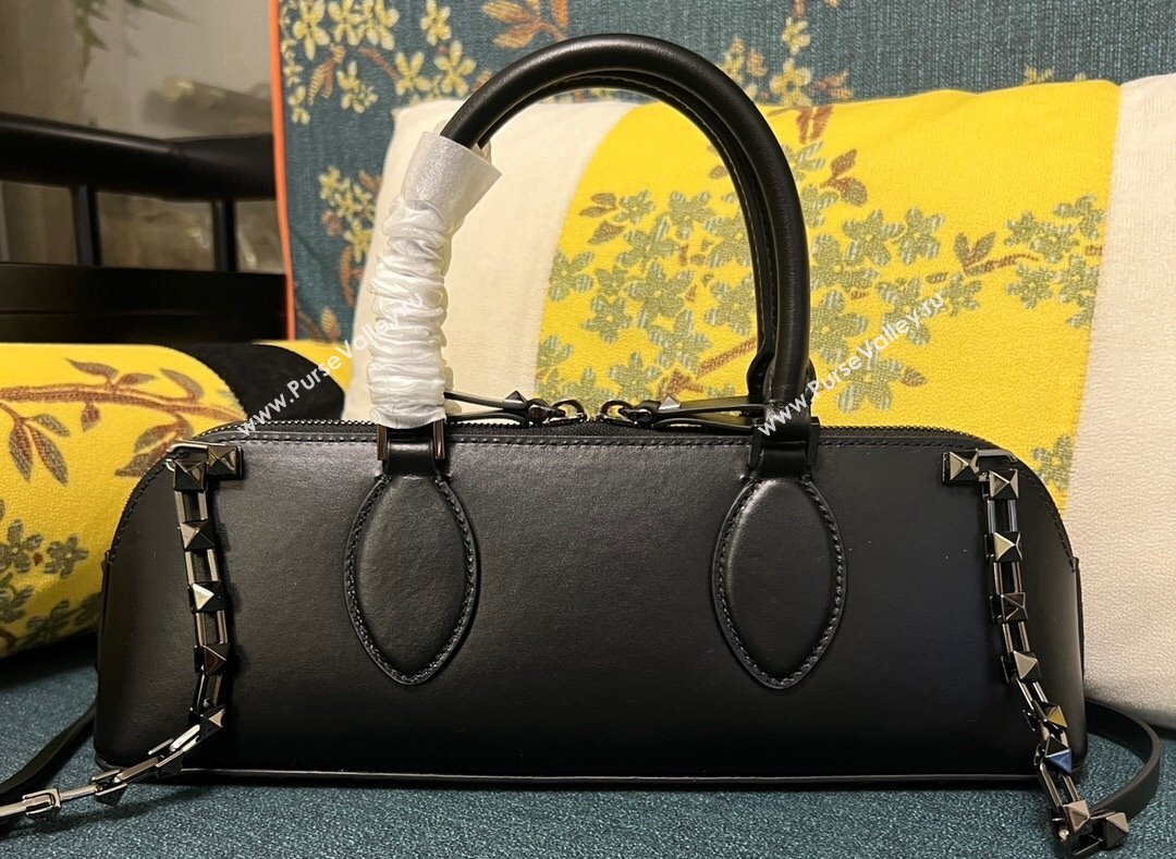 Valentino Rockstud E/W calfskin Small handbag Black 2023 (xinyidai-23111611)