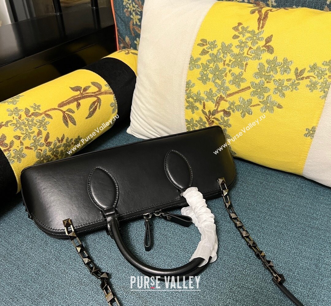 Valentino Rockstud E/W calfskin Small handbag Black 2023 (xinyidai-23111611)