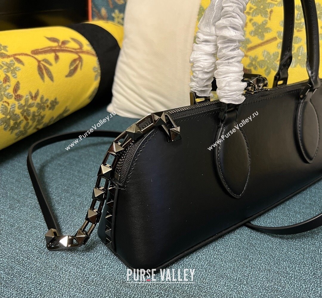 Valentino Rockstud E/W calfskin Small handbag Black 2023 (xinyidai-23111611)