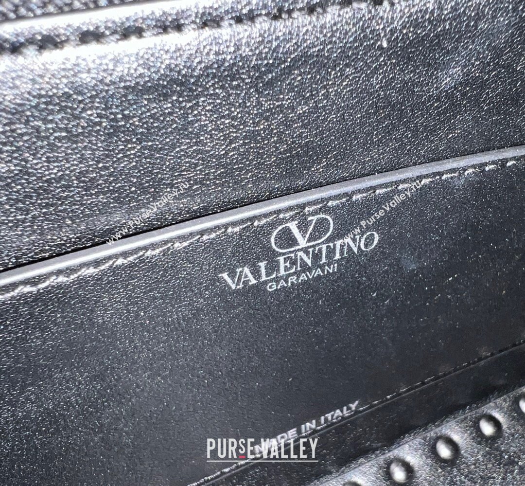 Valentino Rockstud E/W calfskin Small handbag Black 2023 (xinyidai-23111611)
