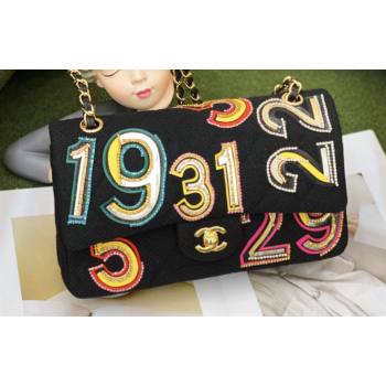 Chanel Tweed & Gold-Tone Metal Classic Flap Handbag Black 2023 (jiyuan-23111610)