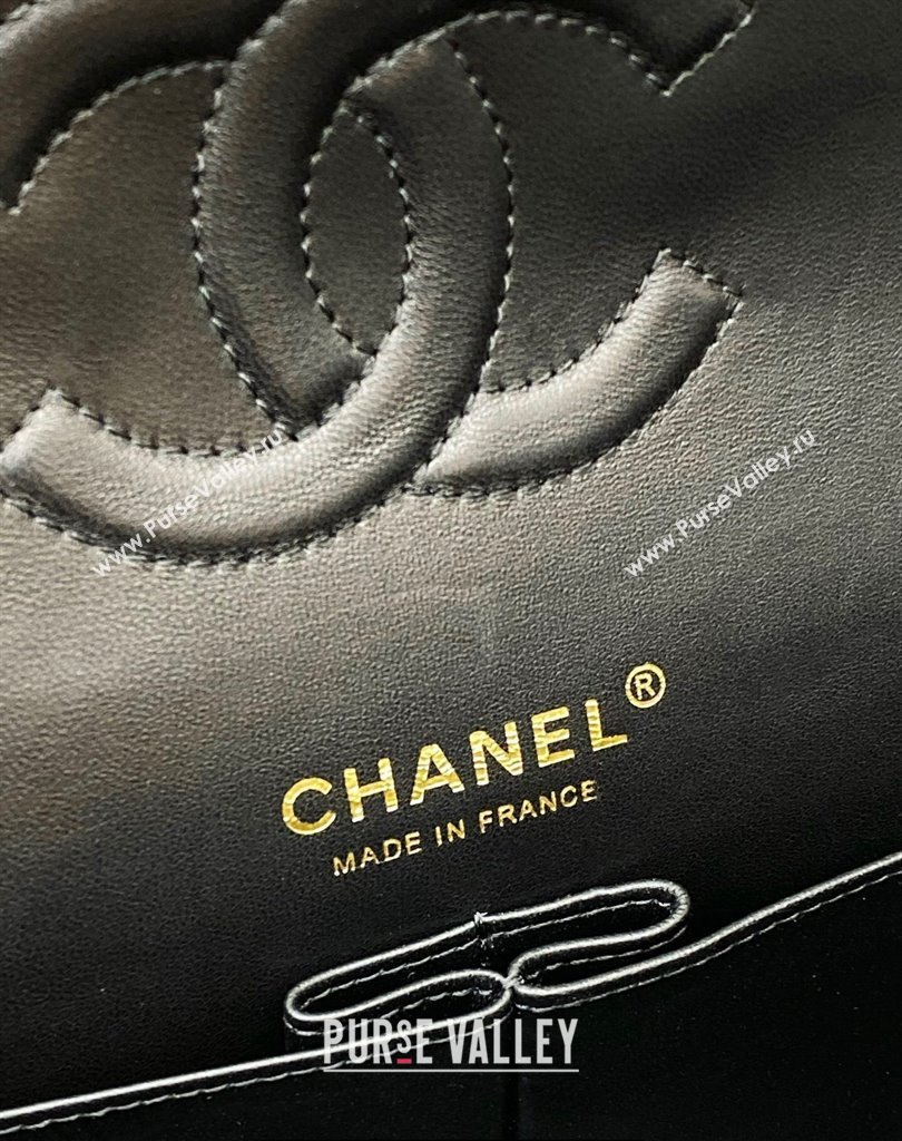 Chanel Tweed & Gold-Tone Metal Classic Flap Handbag Black 2023 (jiyuan-23111610)