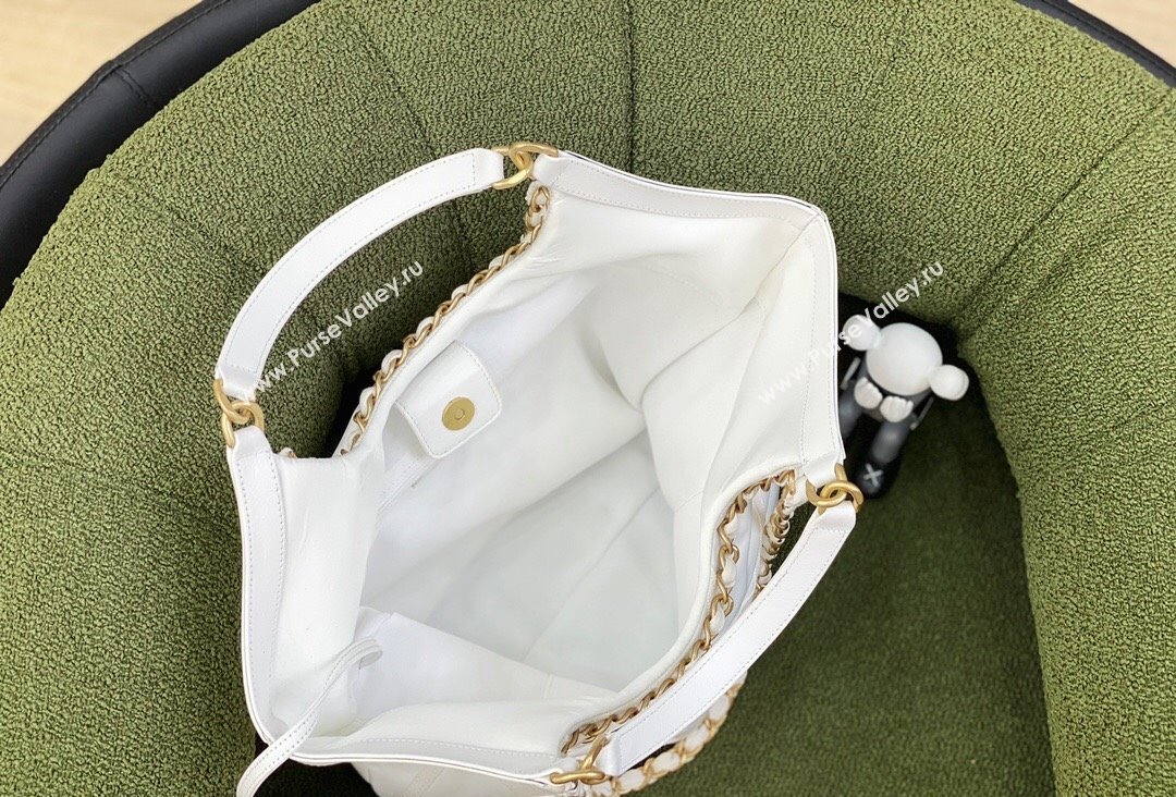 Chanel Maxi Nylon Shopping Tote Bag White 2023 (jiyuan-23111613)