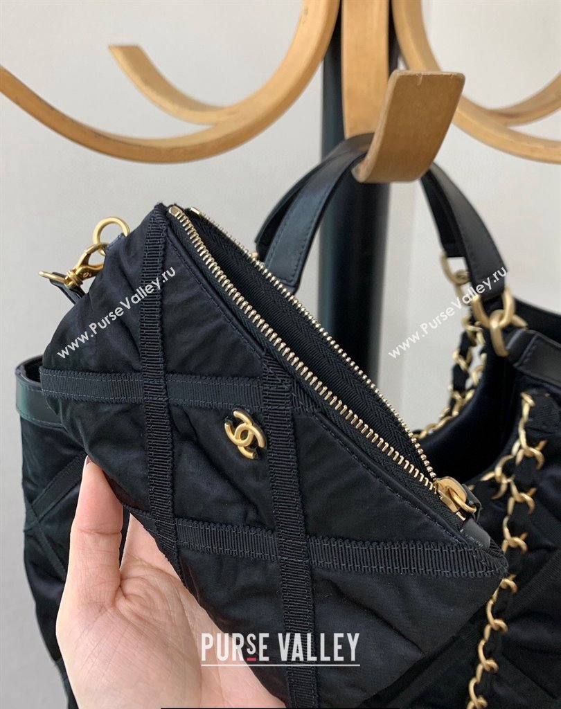 Chanel Maxi Nylon Shopping Tote Bag Black 2023 (jiyuan-23111612)