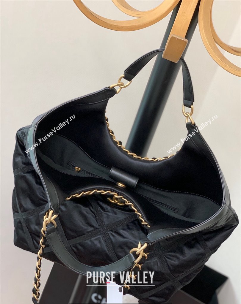 Chanel Maxi Nylon Shopping Tote Bag Black 2023 (jiyuan-23111612)