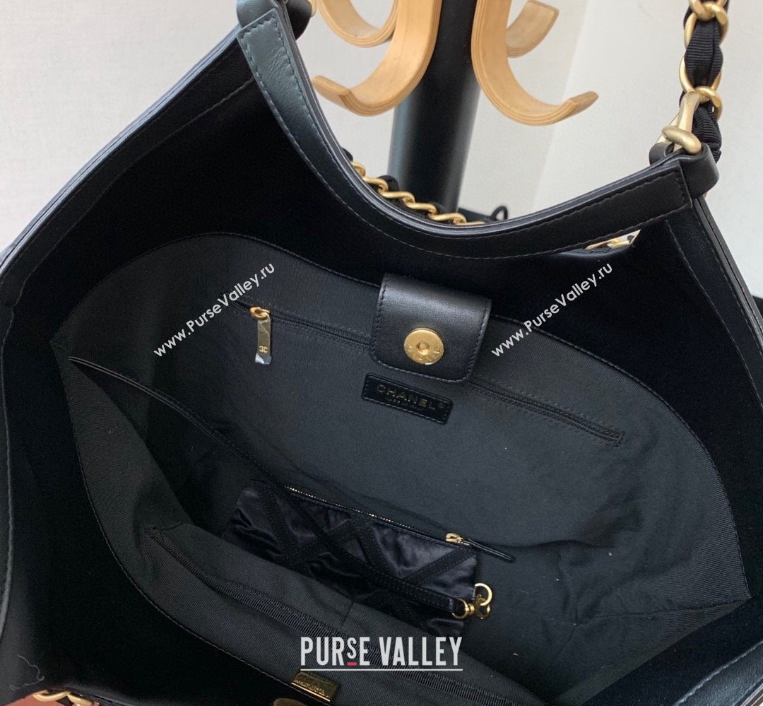 Chanel Maxi Nylon Shopping Tote Bag Black 2023 (jiyuan-23111612)