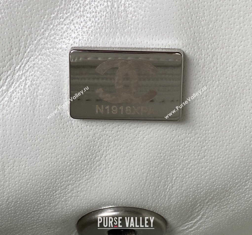 Chanel Pearl on Chain Classic Flap Bag AS1787 White/Silver 2023 (jiyuan-23111712)