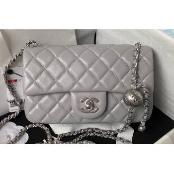 Chanel Pearl on Chain Classic Flap Bag AS1787 Gray/Silver 2023 (jiyuan-23111714)