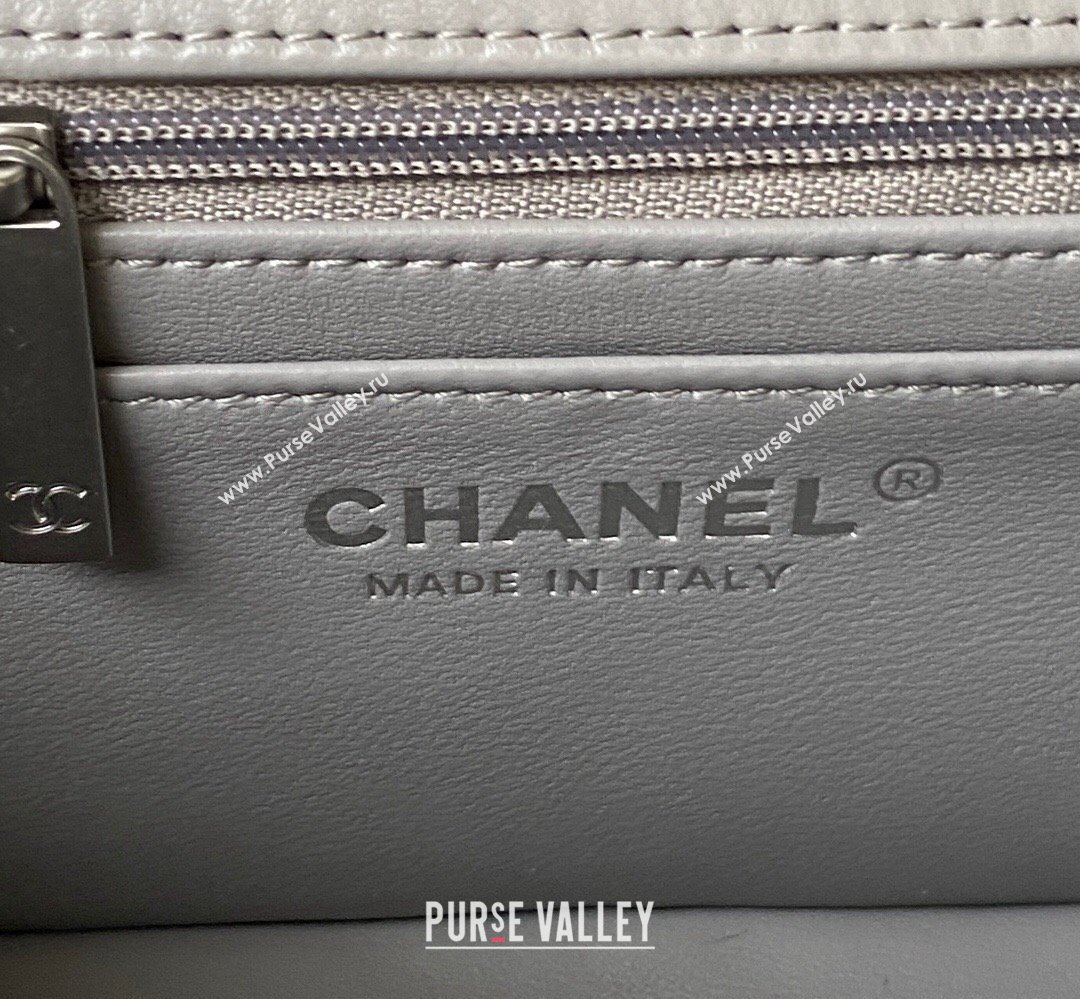 Chanel Pearl on Chain Classic Flap Bag AS1787 Gray/Silver 2023 (jiyuan-23111714)