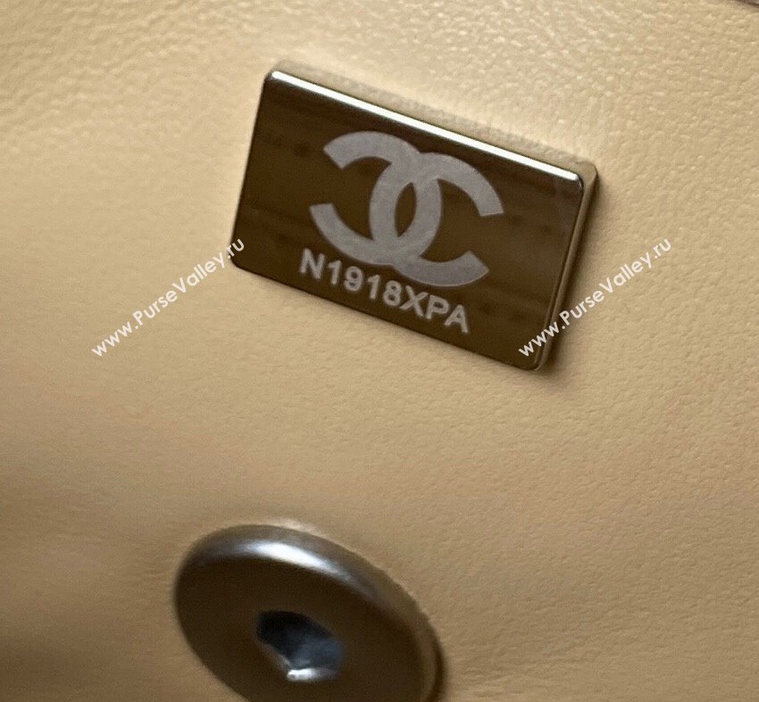 Chanel Pearl on Chain Classic Flap Bag AS1787 Beige/Silver 2023 (jiyuan-23111713)