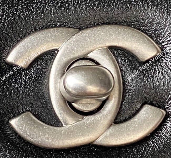 Chanel Pearl on Chain Classic Flap Bag AS1787 Black/Silver 2023 (jiyuan-23111711)