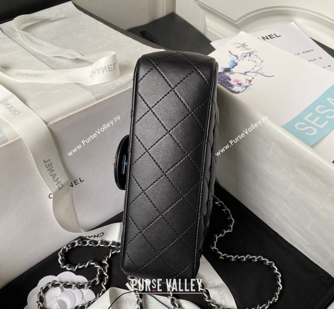 Chanel Pearl on Chain Classic Flap Bag AS1787 Black/Silver 2023 (jiyuan-23111711)