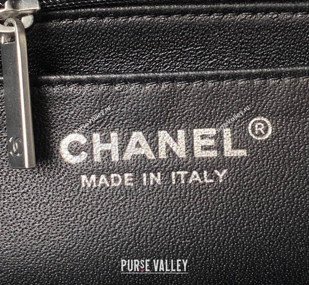 Chanel Pearl on Chain Classic Flap Bag AS1787 Black/Silver 2023 (jiyuan-23111711)