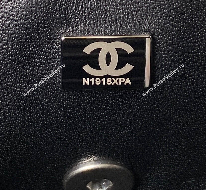 Chanel Pearl on Chain Classic Flap Bag AS1787 Black/Silver 2023 (jiyuan-23111711)