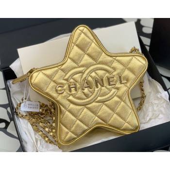 Chanel Lambskin & Gold-Tone Metal Star Handbag AS4579 Metallic Gold 2023 (jiyuan-23111602)