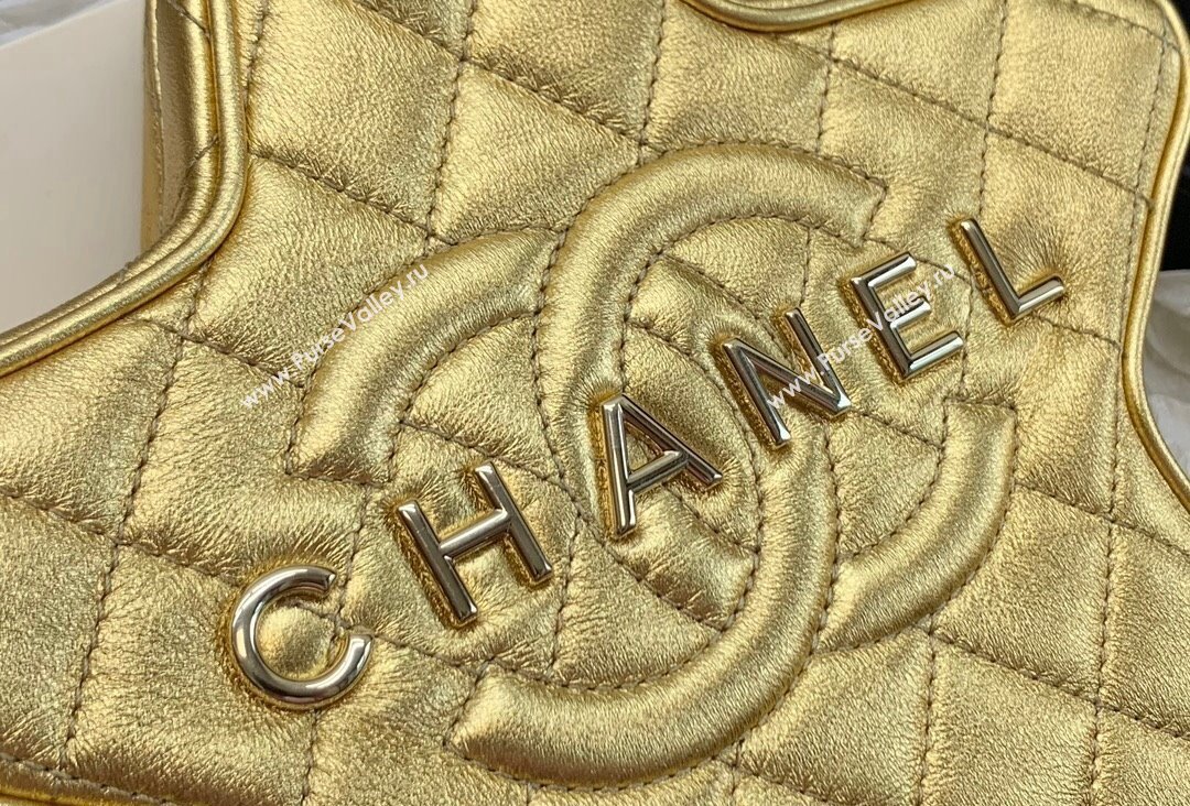 Chanel Lambskin & Gold-Tone Metal Star Handbag AS4579 Metallic Gold 2023 (jiyuan-23111602)