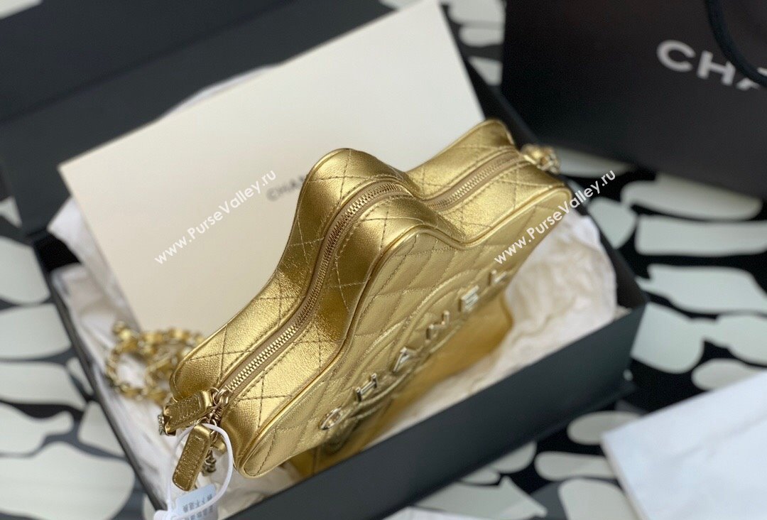 Chanel Lambskin & Gold-Tone Metal Star Handbag AS4579 Metallic Gold 2023 (jiyuan-23111602)