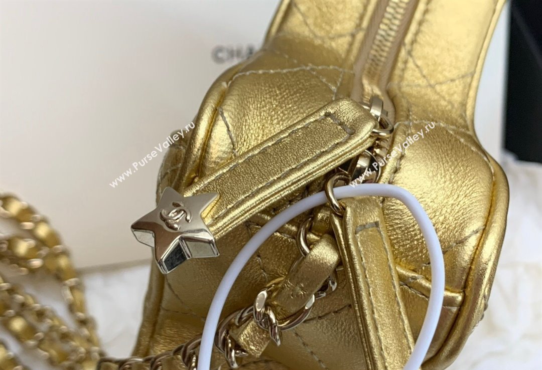 Chanel Lambskin & Gold-Tone Metal Star Handbag AS4579 Metallic Gold 2023 (jiyuan-23111602)