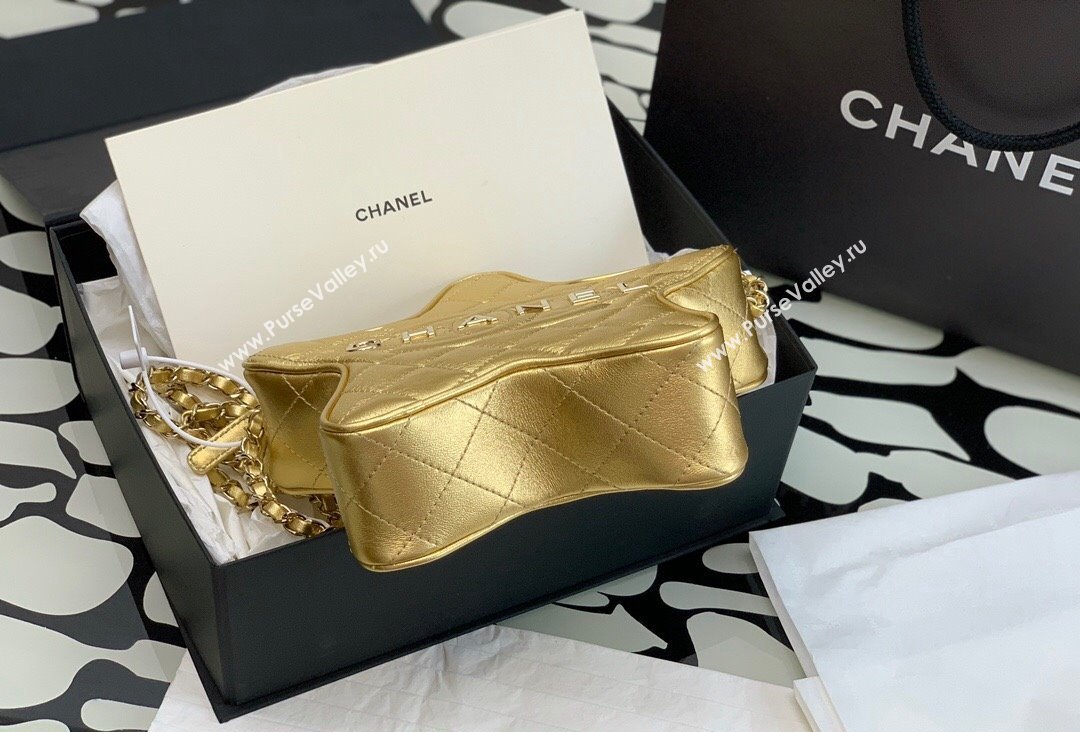 Chanel Lambskin & Gold-Tone Metal Star Handbag AS4579 Metallic Gold 2023 (jiyuan-23111602)