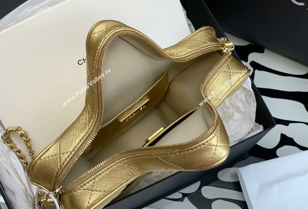 Chanel Lambskin & Gold-Tone Metal Star Handbag AS4579 Metallic Gold 2023 (jiyuan-23111602)