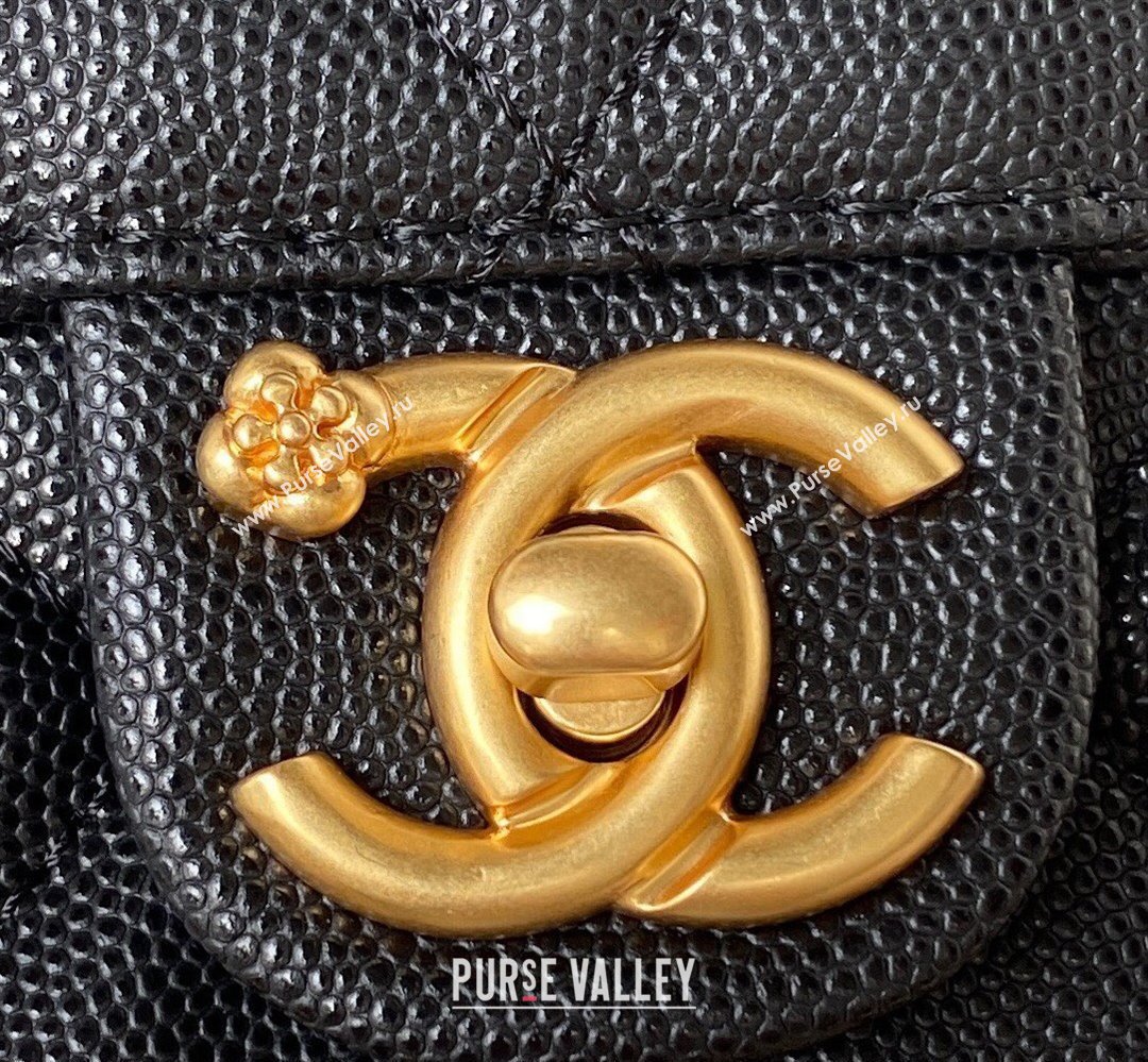 Chanel Grained Calfskin & Gold-Tone Metal Chain Flap Bag AS4431 Black 2023 (jiyuan-23111706)