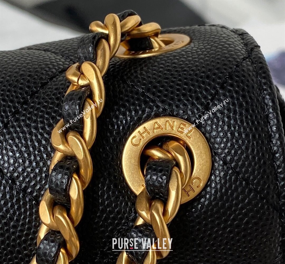 Chanel Grained Calfskin & Gold-Tone Metal Chain Flap Bag AS4431 Black 2023 (jiyuan-23111706)