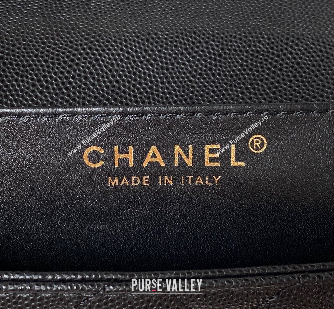 Chanel Grained Calfskin & Gold-Tone Metal Chain Flap Bag AS4431 Black 2023 (jiyuan-23111706)